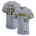 Christian Yelich Milwaukee Brewers Nike Road Elite Player Jersey - Gray - 49Native