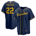 Christian Yelich Milwaukee Brewers Nike Alternate Replica Player Jersey - Navy - 49Native