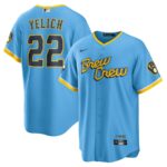 Christian Yelich Milwaukee Brewers Nike City Connect Replica Player Jersey - Powder Blue - 49Native