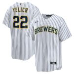 Christian Yelich Milwaukee Brewers Nike Alternate Replica Player Jersey - White - 49Native