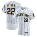Christian Yelich Milwaukee Brewers Nike Team Alternate Player Jersey - White - 49Native
