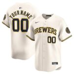 Milwaukee Brewers Nike Home Limited Custom Jersey - Cream - 49Native