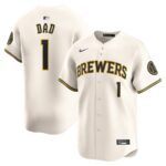 Milwaukee Brewers Nike #1 Dad Home Limited Jersey - Cream - 49Native