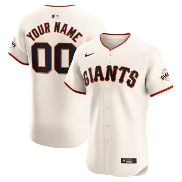 San Francisco Giants Nike Home Elite Custom Jersey - Cream - 49Native