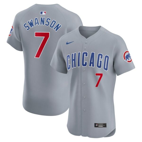 Dansby Swanson Chicago Cubs Nike Road Elite Player Jersey - Gray - 49Native