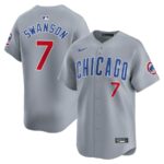 Dansby Swanson Chicago Cubs Nike Road Limited Player Jersey - Gray - 49Native