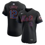 Francisco Lindor New York Mets Nike Alternate Elite Player Jersey - Black - 49Native