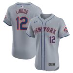Francisco Lindor New York Mets Nike Road Elite Player Jersey - Gray - 49Native