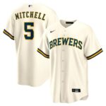 Garrett Mitchell Milwaukee Brewers Nike Replica Player Jersey - Cream - 49Native