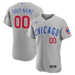 Chicago Cubs Nike Road Custom Jersey - Gray - 49Native
