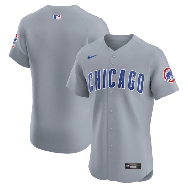 Chicago Cubs Nike Road Vapor Premier Elite Patch Jersey - Gray - 49Native