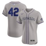 Colorado Rockies Nike Road 2024 Jackie Robinson Day Elite Jersey - Gray - 49Native