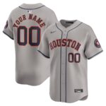 Houston Astros Nike Away Limited Custom Jersey - Gray - 49Native