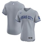 Kansas City Royals Nike Road Vapor Premier Elite Patch Jersey - Gray - 49Native