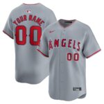 Los Angeles Angels Nike Away Limited Custom Jersey - Gray - 49Native