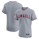 Los Angeles Angels Nike Road Vapor Premier Elite Patch Jersey - Gray - 49Native