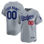 Los Angeles Dodgers Nike  Road Limited Custom Jersey - Gray - 49Native