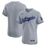 Los Angeles Dodgers Nike Road Vapor Premier Elite Patch Jersey - Gray - 49Native
