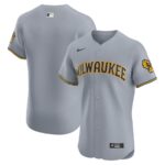 Milwaukee Brewers Nike Road Vapor Premier Elite Patch Jersey - Gray - 49Native