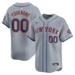 New York Mets Nike Away Limited Custom Jersey - Gray - 49Native