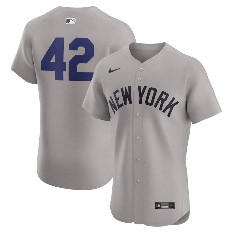 New York Yankees Nike Road 2024 Jackie Robinson Day Elite Jersey - Gray ...