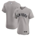 New York Yankees Nike Road Elite Jersey - Gray - 49Native