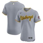 Pittsburgh Pirates Nike Road Vapor Premier Elite Patch Jersey - Gray - 49Native