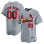 St. Louis Cardinals Nike Away Limited Custom Jersey - Gray - 49Native