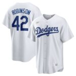 Jackie Robinson Brooklyn Dodgers Nike Home Cooperstown Collection Player Jersey - White - 49Native