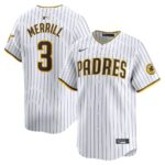 Jackson Merrill San Diego Padres Nike Home Limited Jersey - White - 49Native