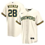 Joey Wiemer Milwaukee Brewers Nike Home Replica Player Jersey - Cream - 49Native