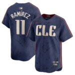 Men's Cleveland Guardians Jose Ramirez Nike Navy 2024 City Connect Limited Jersey - 49Native
