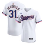 Max Scherzer Texas Rangers Nike 2024 Gold Collection Elite Player Jersey - White - 49Native