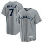 Mickey Mantle New York Yankees Nike Road Cooperstown Collection Player Jersey - Gray - 49Native