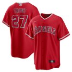 Mike Trout Los Angeles Angels Nike Alternate Replica Player Name Jersey - Red - 49Native