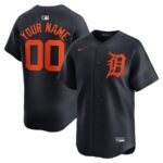Detroit Tigers Nike  Alternate Limited Custom Jersey - Navy - 49Native