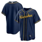 Milwaukee Brewers Nike Alternate Replica Team Jersey - Navy - 49Native