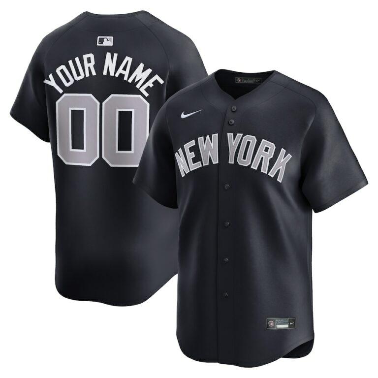 New York Yankees Nike Alternate Limited Custom Jersey - Navy - 49native.com