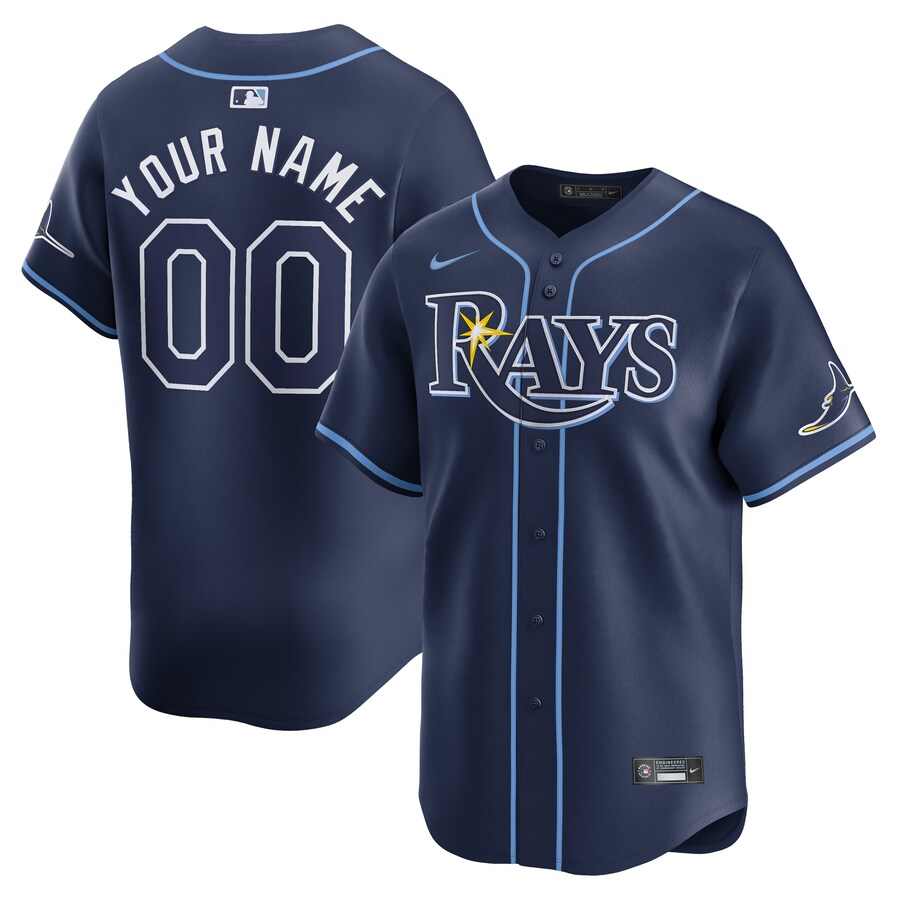 Tampa Bay Rays Nike Away Limited Custom Jersey - Navy - 49native.com