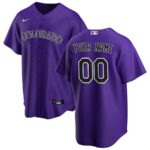 Colorado Rockies Nike Alternate Replica Custom Jersey - Purple - 49Native