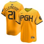 Roberto Clemente Pittsburgh Pirates Nike City Connect Limited Player Jersey - Gold - 49Native