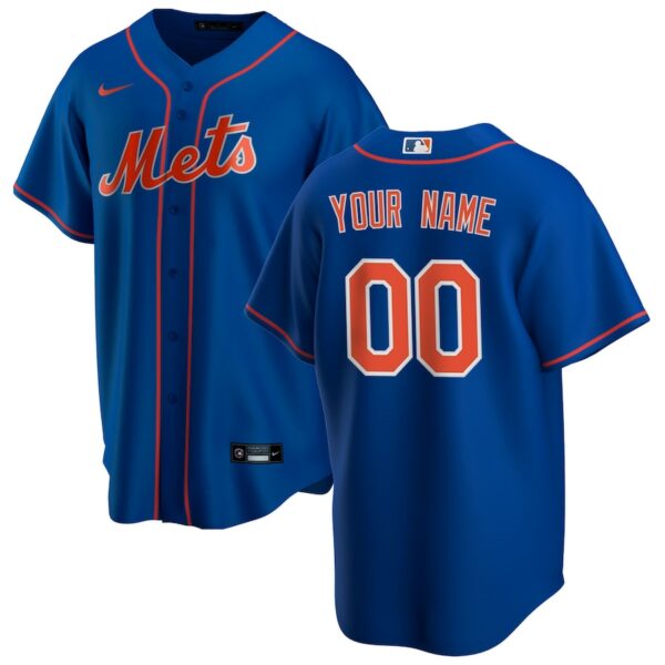 New York Mets Nike Alternate Replica Custom Jersey - Royal - 49Native