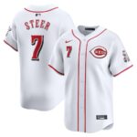 Spencer Steer Cincinnati Reds Nike Home Limited Player Jersey - White - 49Native