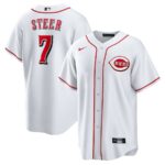 Spencer Steer Cincinnati Reds Nike Home Replica Jersey - White - 49Native