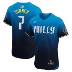 Trea Turner Philadelphia Phillies Nike 2024 City Connect Elite Player Jersey - Blue - 49Native