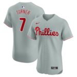 Trea Turner Philadelphia Phillies Nike Road Elite Player Jersey - Gray - 49Native