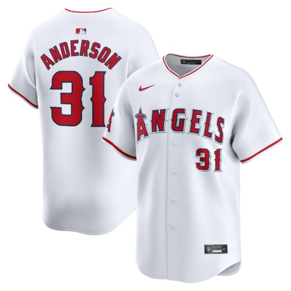 Tyler Anderson Los Angeles Angels Nike Home Limited Player Jersey - White - 49Native