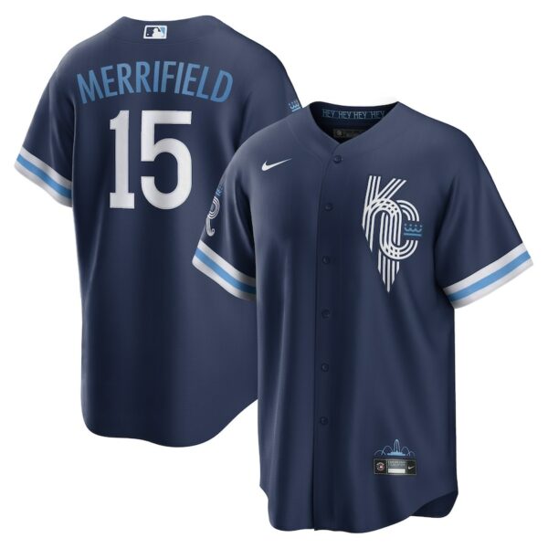 Whit Merrifield Kansas City Royals Nike City Connect Replica Player Jersey - Navy - 49Native