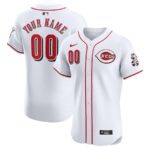 Cincinnati Reds Nike Home Elite Custom Jersey - White - 49Native