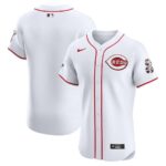 Cincinnati Reds Nike Home Elite Patch Jersey - White - 49Native